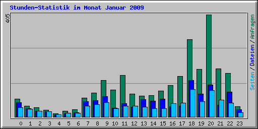 Stunden-Statistik im Monat Januar 2009